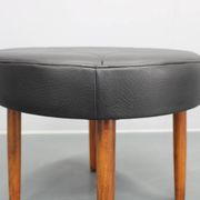 Tabouret danois en cuir des années 1960