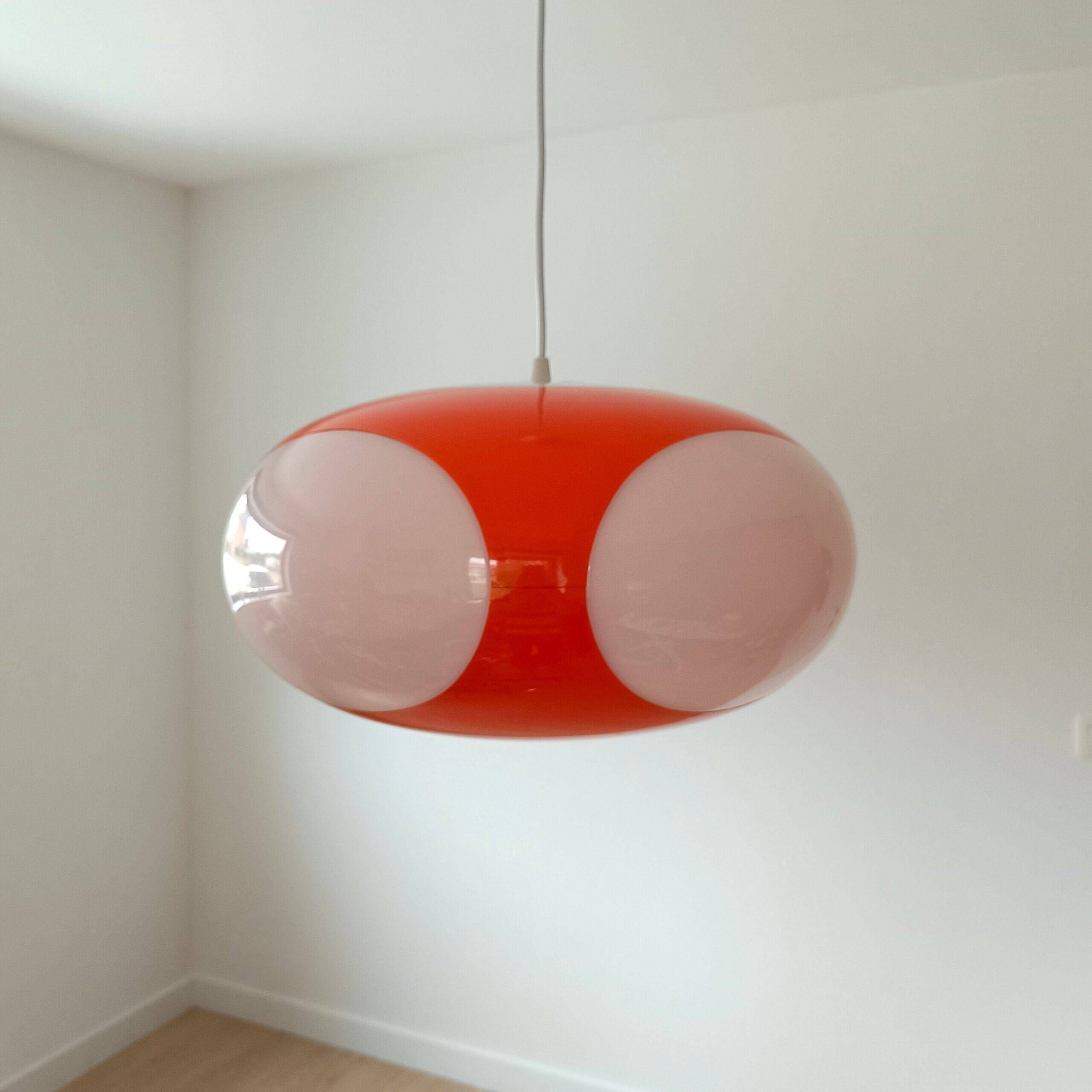Lampe pendentif UFO œil de bug orange/blanc – Massive
