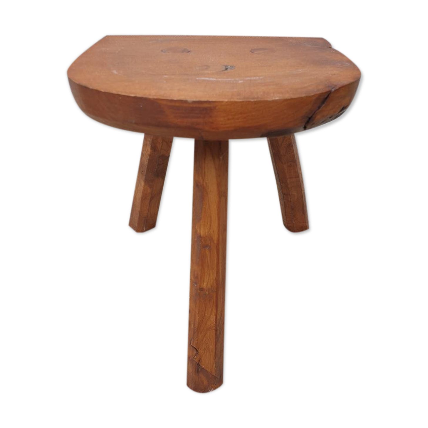 Solid wood tripod milking stool