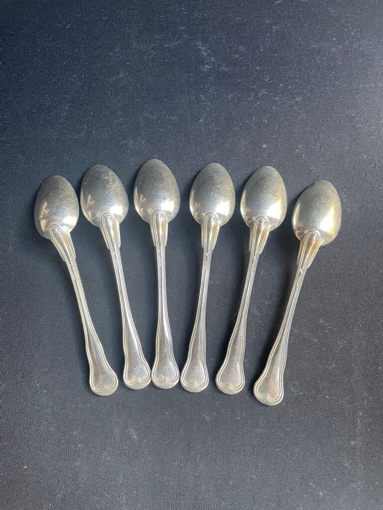 Case of 6 small dessert spoons – Silver metal - Christofle