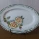 Old faience dish, digoin, sarreguemines, rose decoration.