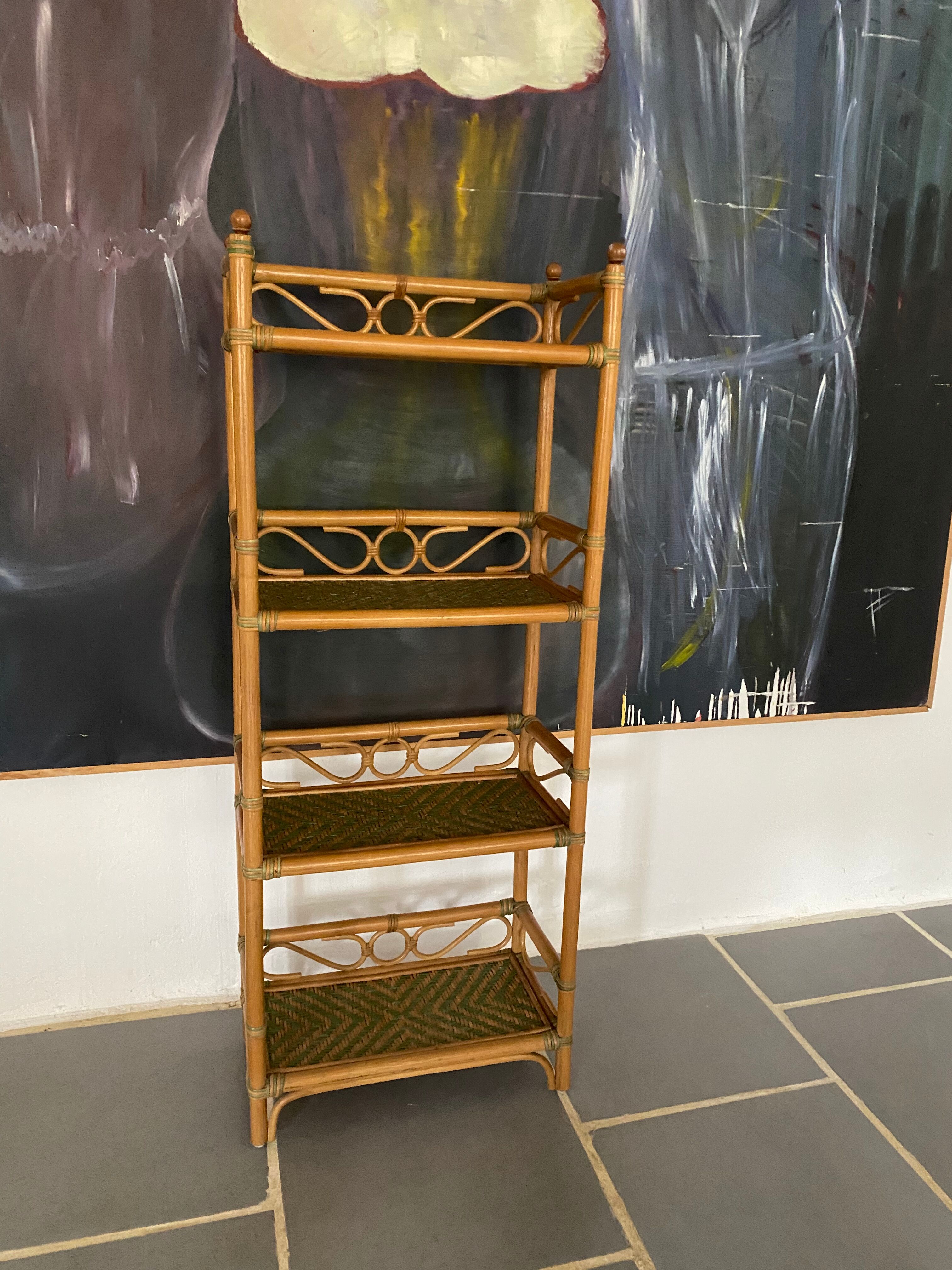 Vintage rattan shelves