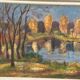 Original Swedish Oil on Panel – “Autumn Landscape” by Skänstod – Dated 1948
