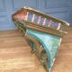 Italian floor patina green 1900 wood turns polychromy