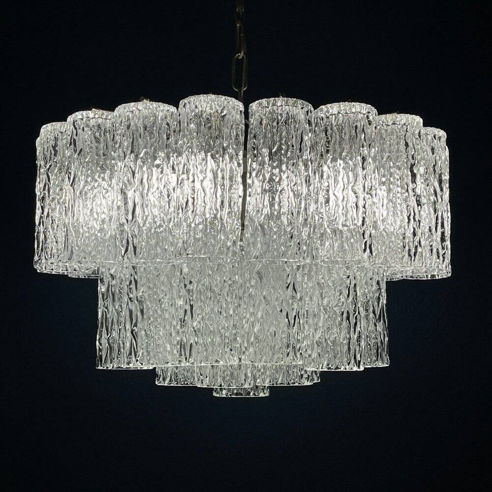 Mid-Century Murano glass chandelier Tronchi by Toni Zuccheri for Venini, Italy, 1960s