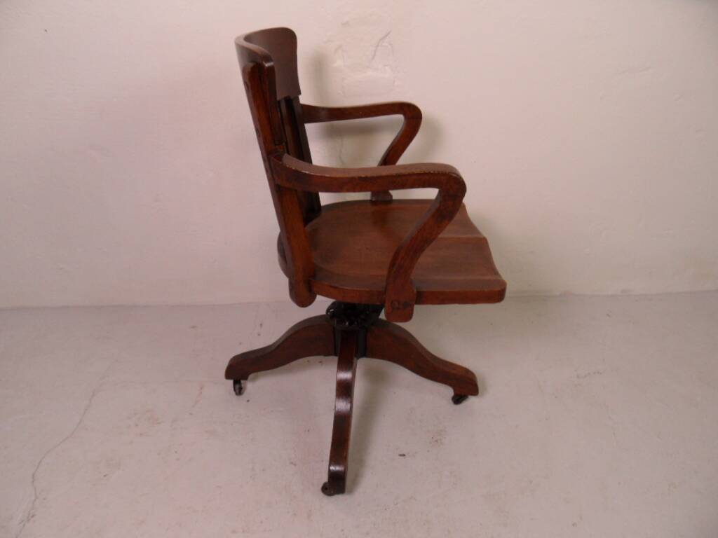 Antique oak office armchair