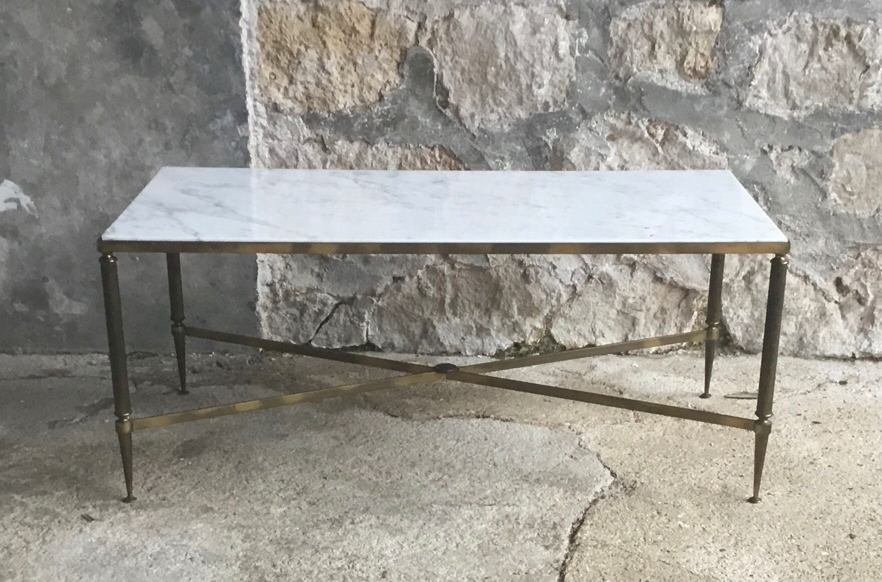 Brass and marble coffee table - 20th century