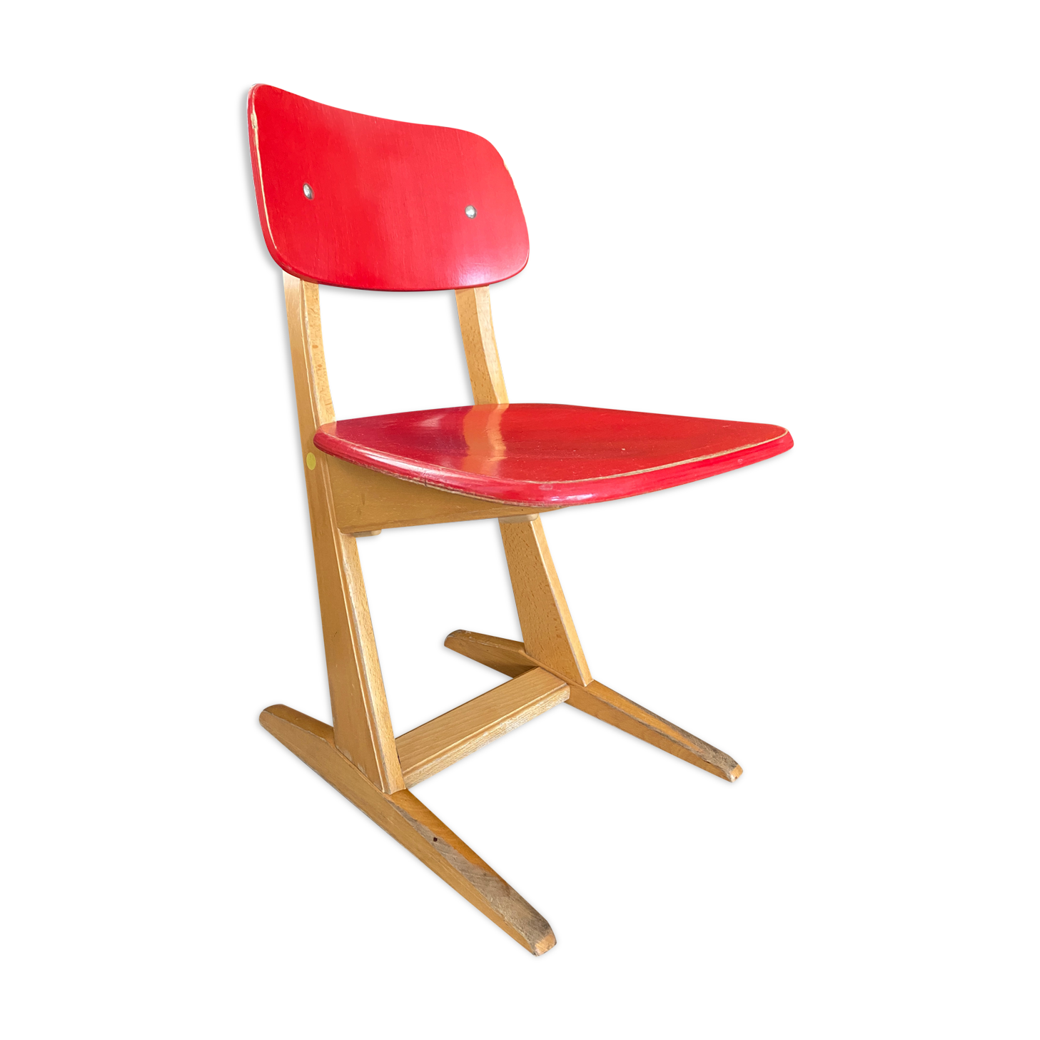 Chaise enfant Casala vintage rouge