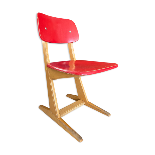 Chaise enfant Casala vintage rouge