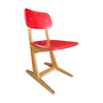 Vintage red Casala children's chair