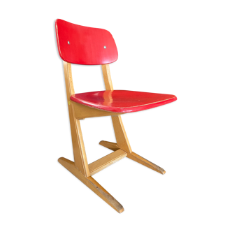 Red vintage Casala children's chair