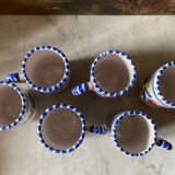 6 ceramic cups signed hc