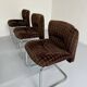 6 old tubular and velvet chairs Italian design from the 70s
