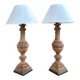 Paire de Lampes piètement bois