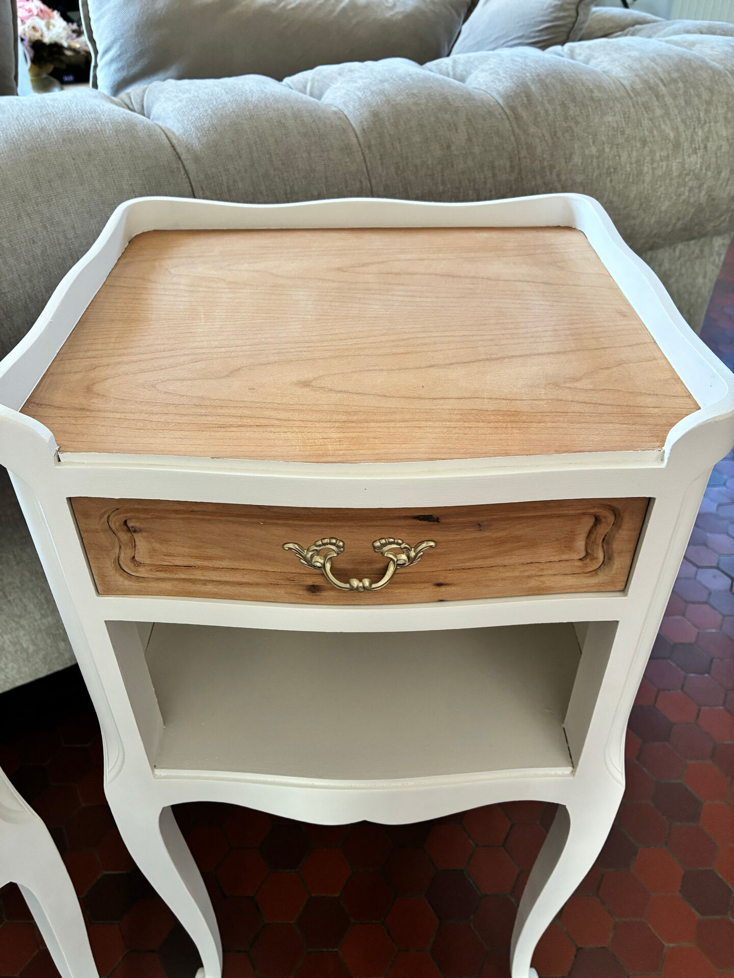 Paire de Tables de Chevet Style Louis XV Shabby Chic