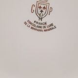 Set 6 hollow plates porcelain white and gold