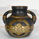 Terracotta vase anthracite and golden 1900