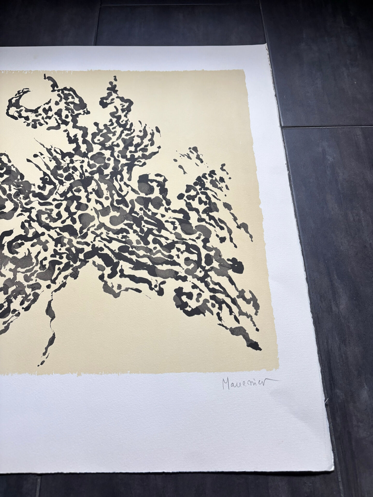 Original Abstract Lithograph by Alfred Manessier. School of Paris. 50