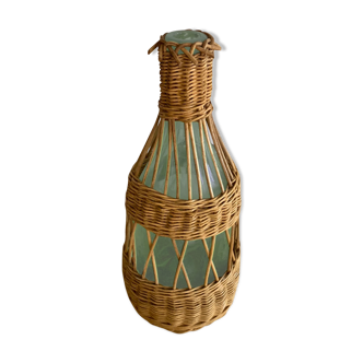 Vintage wicker bottle
