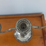 Pair of silver metal candlesticks