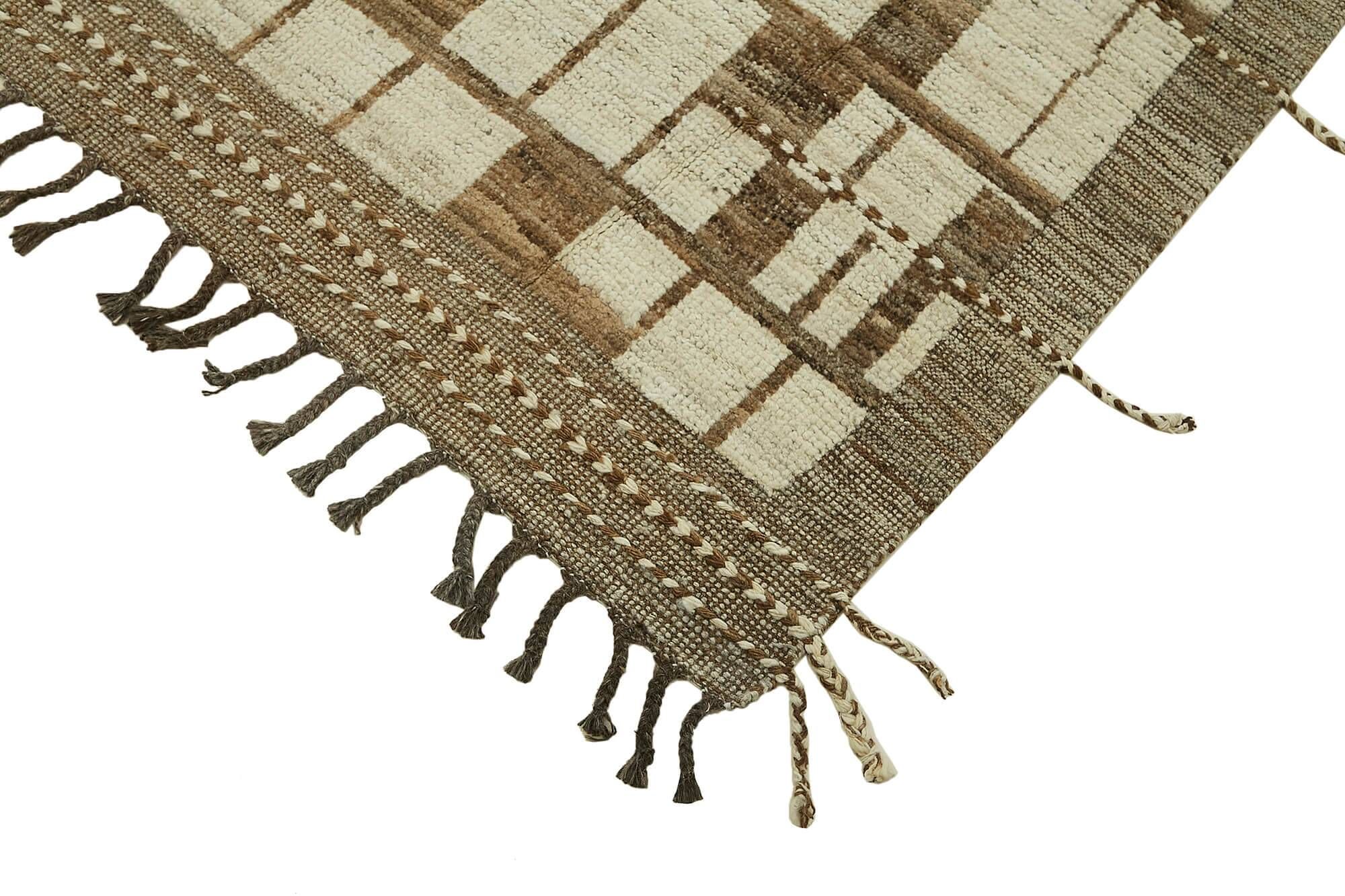 Hand-Knotted Tribal Unique 278 cm x 396 cm Beige Wool Carpet