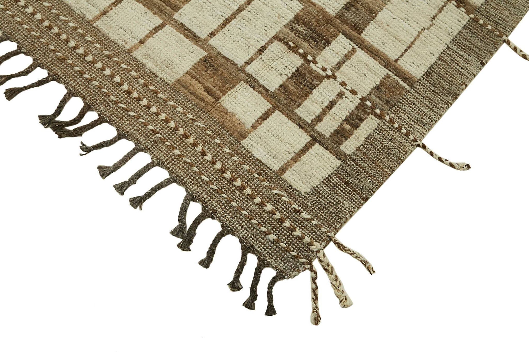 Hand-Knotted Tribal Unique 278 cm x 396 cm Beige Wool Carpet