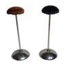 Pair of velvet-sheathed metal hat holders, 25 cm