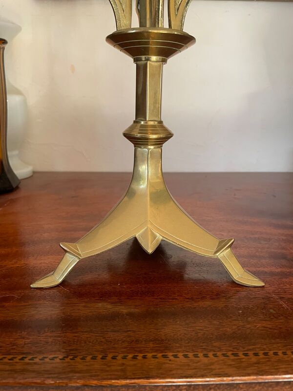 Chandelier tripode en laiton massif