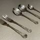 Table cutlery (knife and fork) silver-plated, set of 37 pieces, England, vintage Art Deco