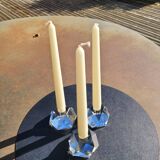 Crystal candle holders - diamond shape - set of 3
