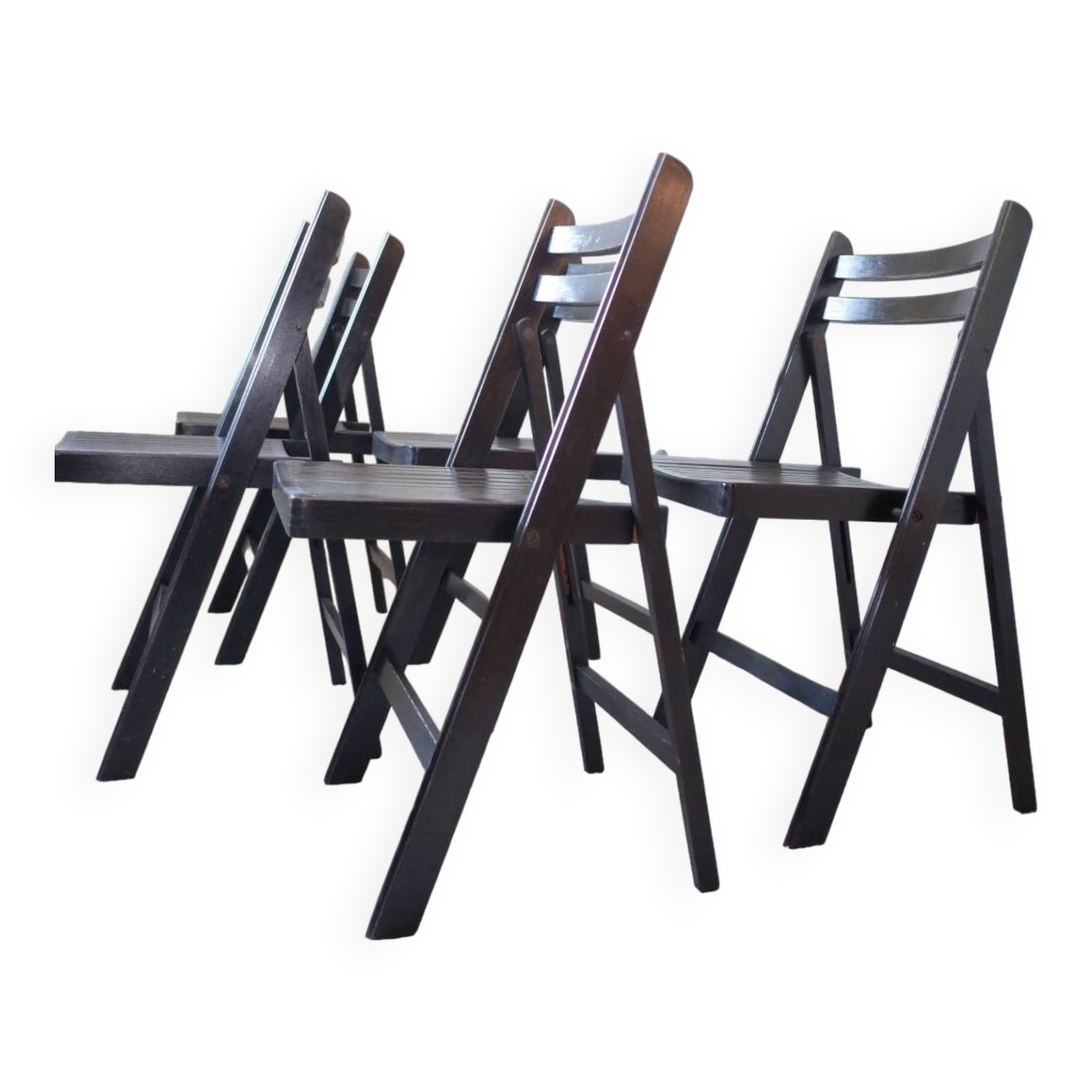 5 x chaises pliantes vintage
