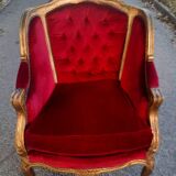 Large Louis XV style padded bergère