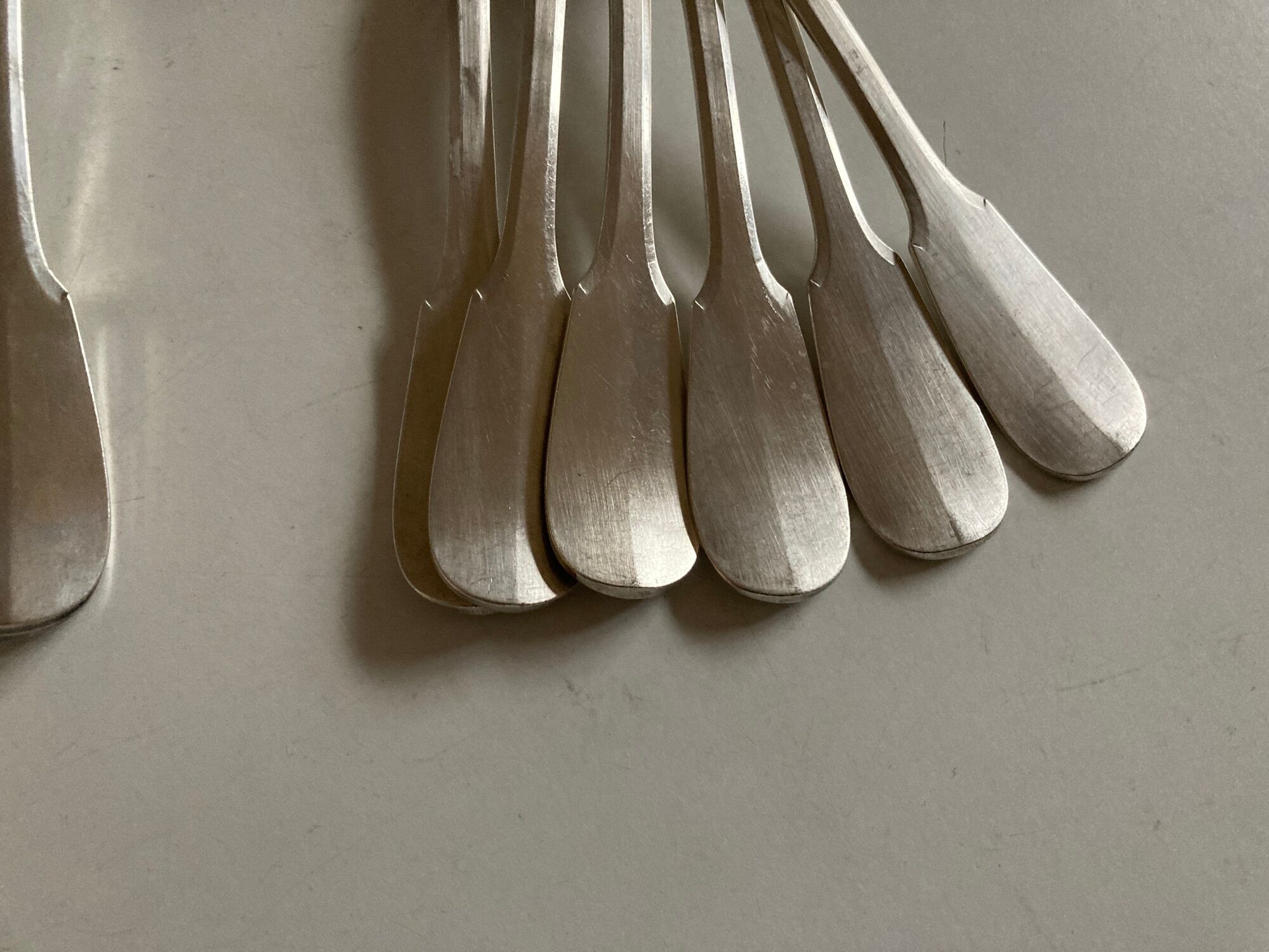 6 forks and 6 spoons in silver metal Cluny Vieux Paris circa 1900