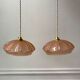 Pair of pink glass suspensions art deco 30s