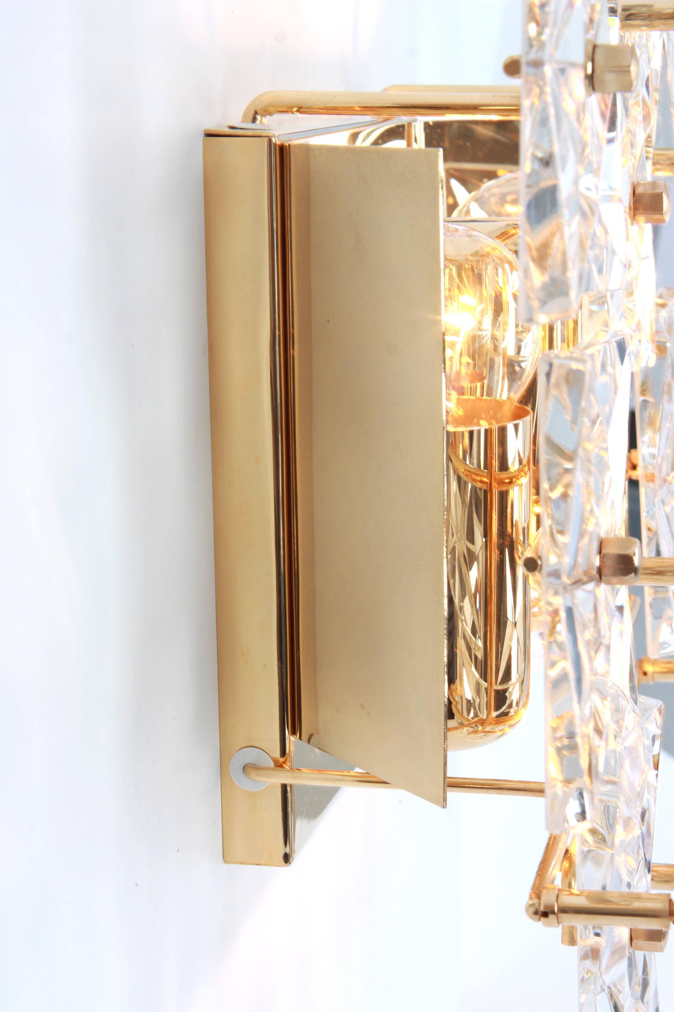 1 of 2 Superb Extra Large Crystal Wall Sconce by Kinkeldey, Germany, 1970s