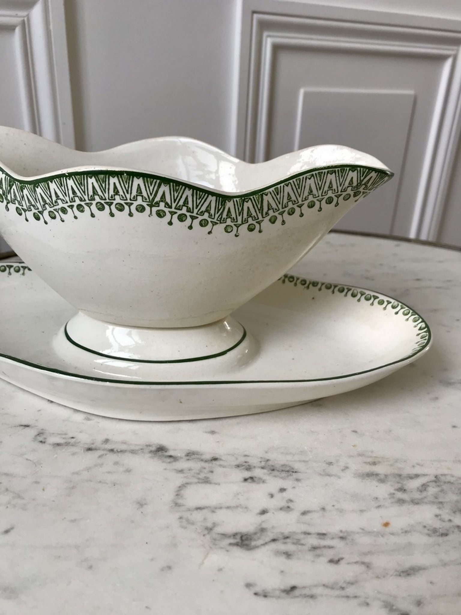 Saucière terre de fer st amand green early twentieth century