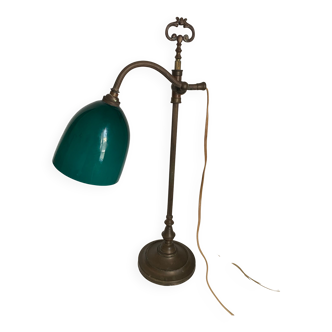 Vintage lamp 1900 celadon jeweler workshop brass - 56 cm