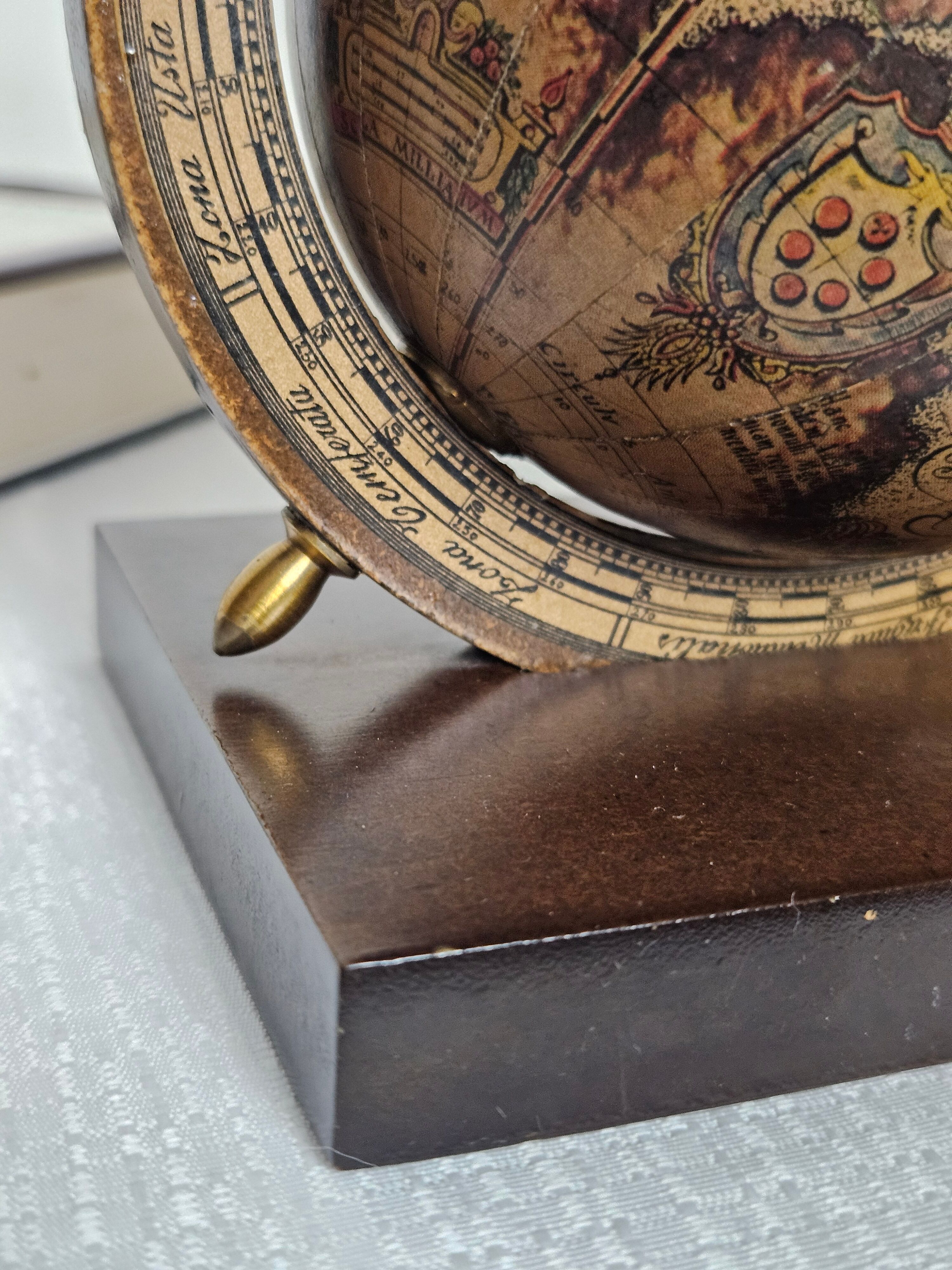 Pair of vintage world map bookends Italy