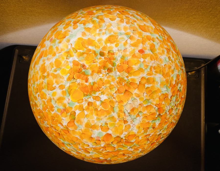 Orange mushroom lamp from Peill and Putzler, 1970s