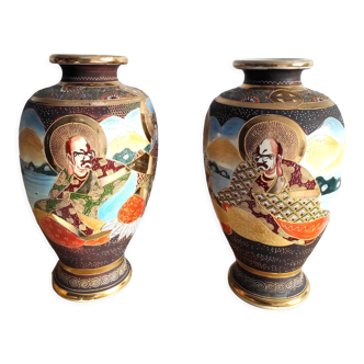 Pair of Satsuma vases