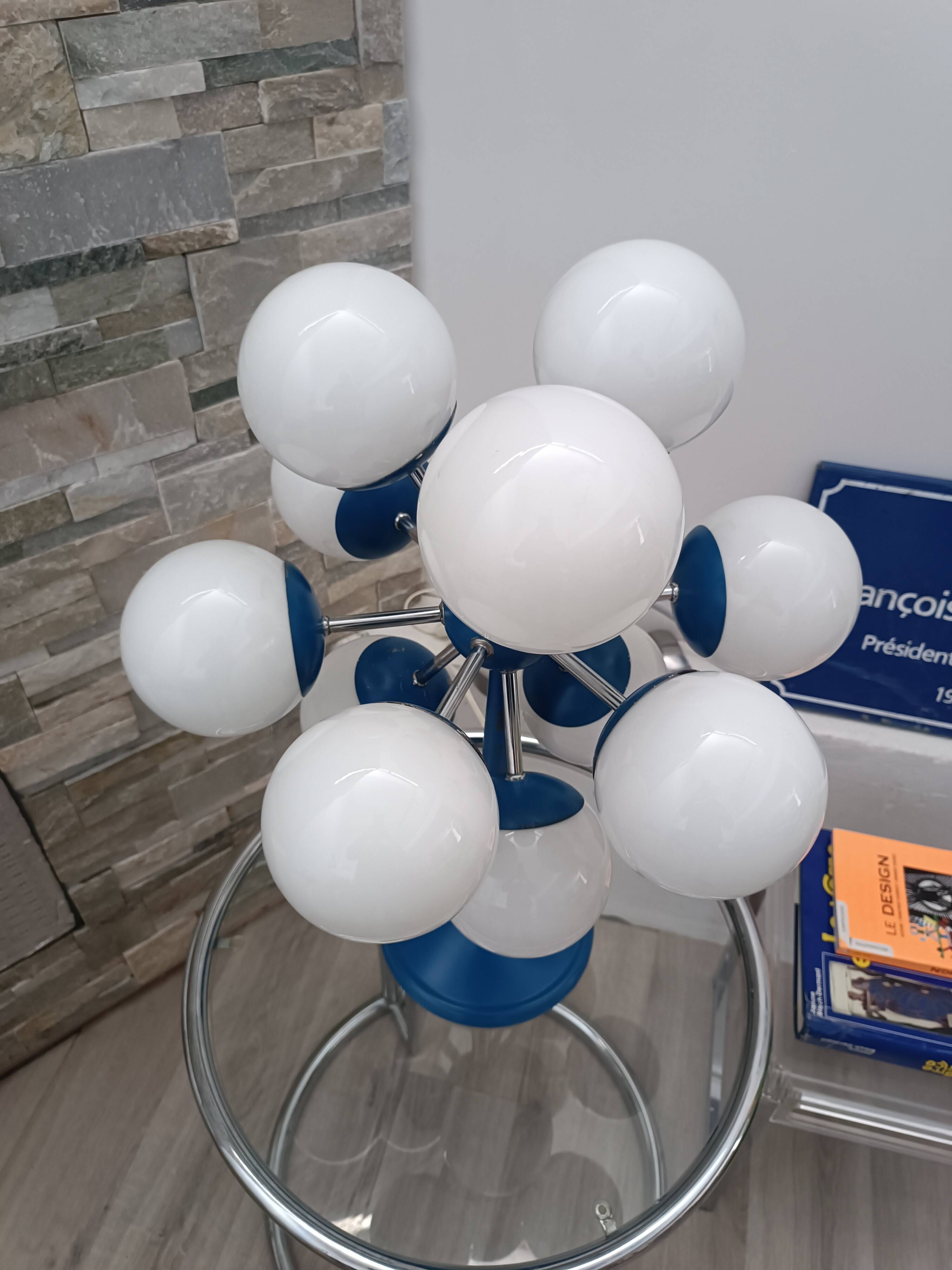 Sputnik lamp space age 12 globes 1970s