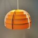 Hanging lamp made of plastic slats by Lars Schiøler for Hoyrup Lighting Denmark 1976.