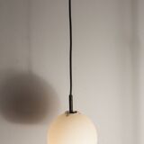 1970 white opaline tulip cone pendant lights (6 available)