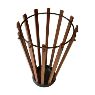Porte parapluie en métal et bois