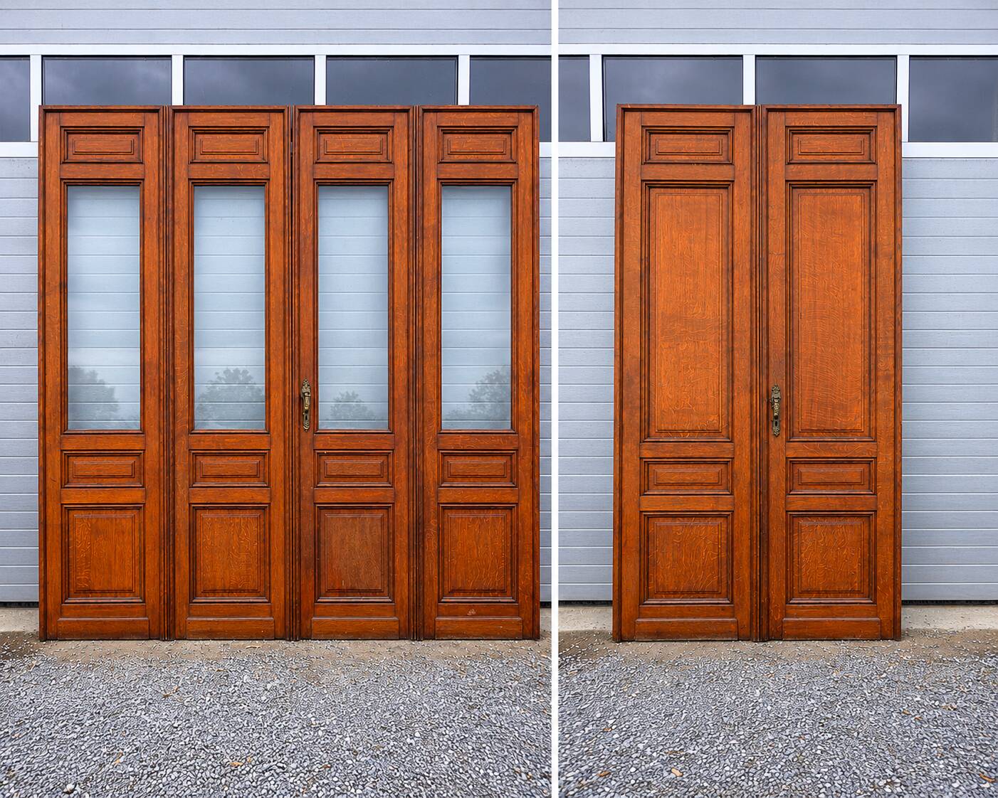 6 solid oak partition doors, 277cm in height (exceptional model)