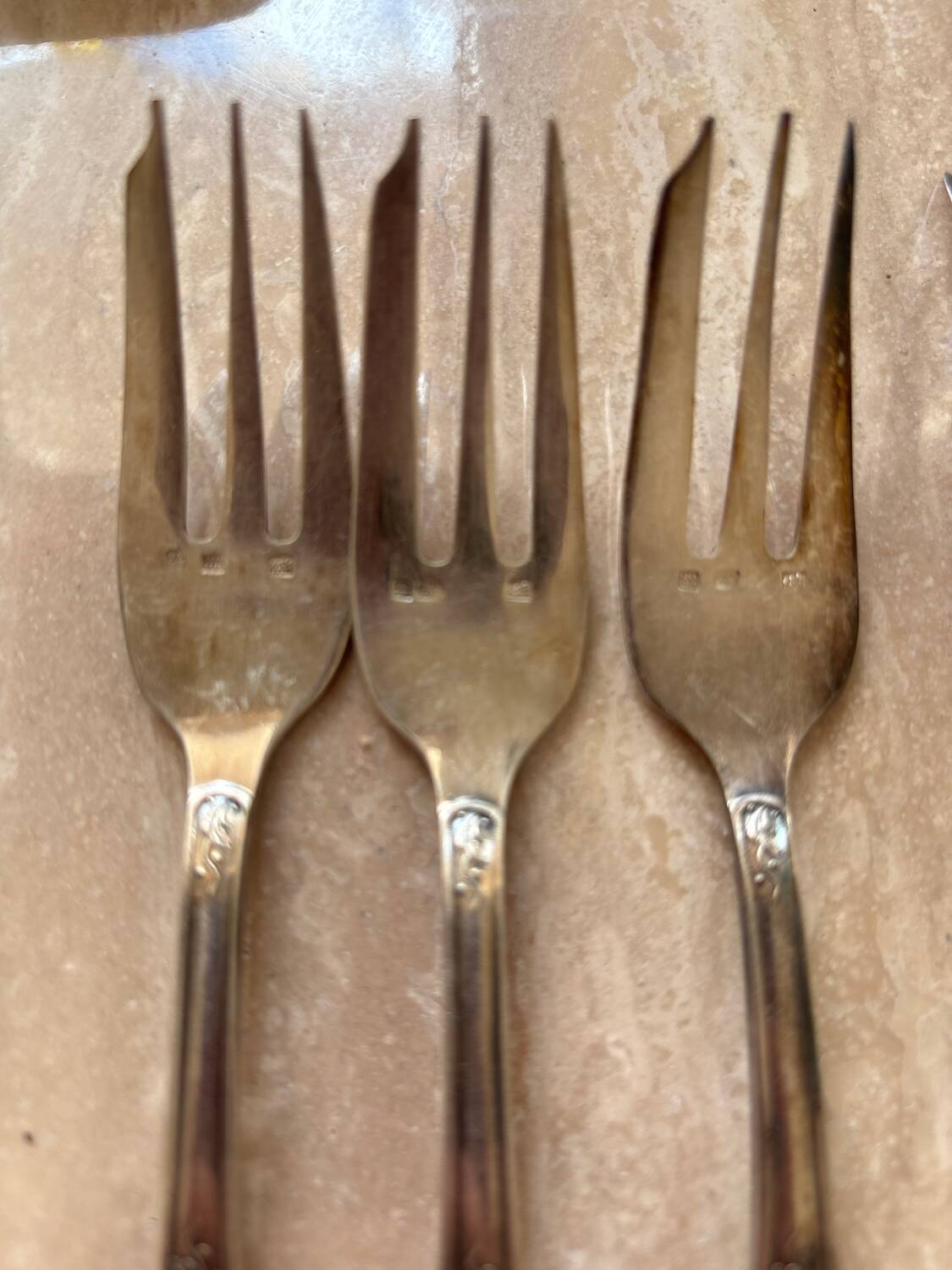 12 Christofle solid silver forks
