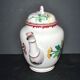 Sarreguemines coffee pot, Colmar polychrome decoration, bamboo shape, 1930.