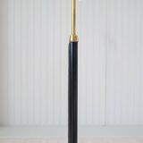 Mid-century black leather floor lamp by Falkenbergs Belysning, Sweden, 1960s.