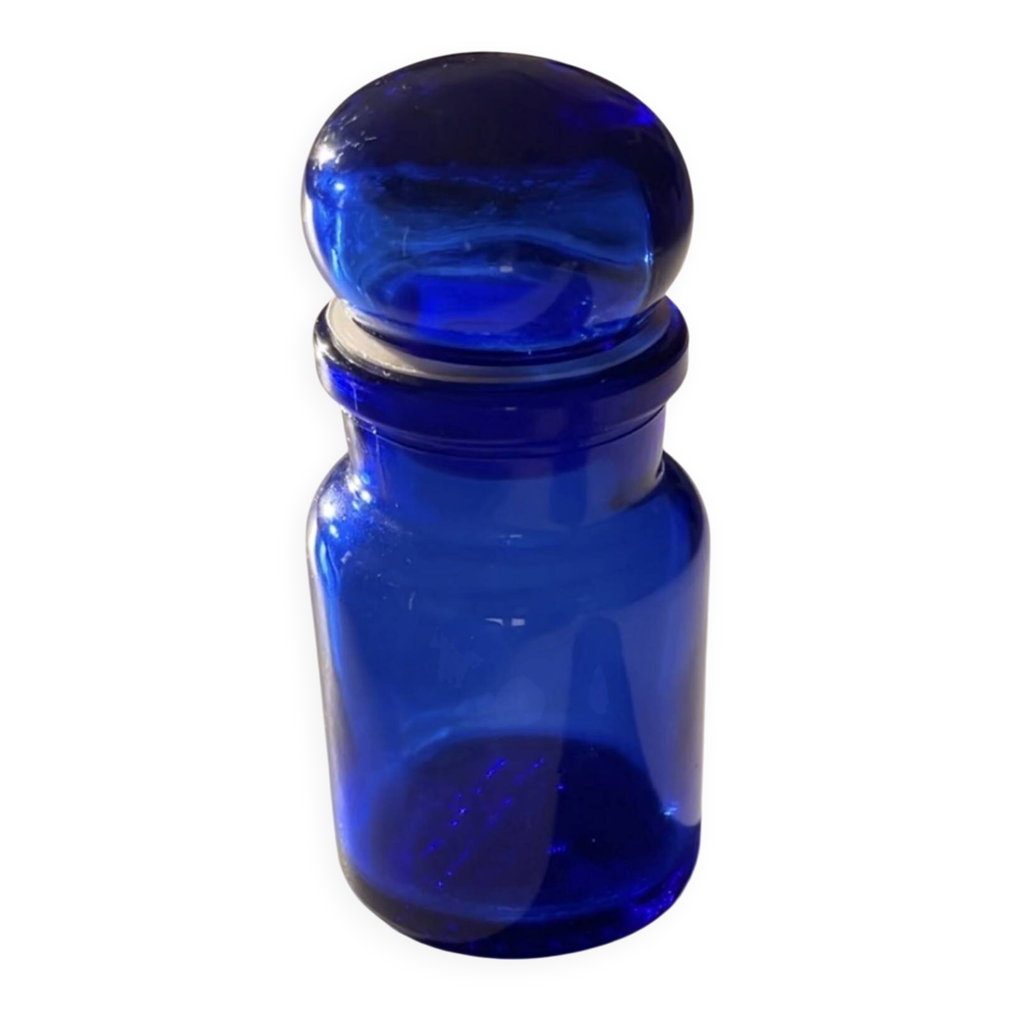 Cobalt blue apothecary bottle Belgian/Belgium/Antique blue bottles/B