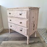 Vintage chest of drawers in patinated wood